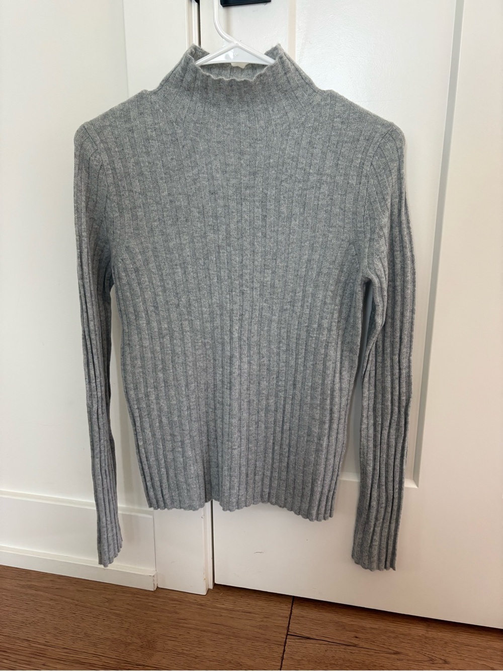 J. Crew Gray Ribbed Cashmere Sweater Top